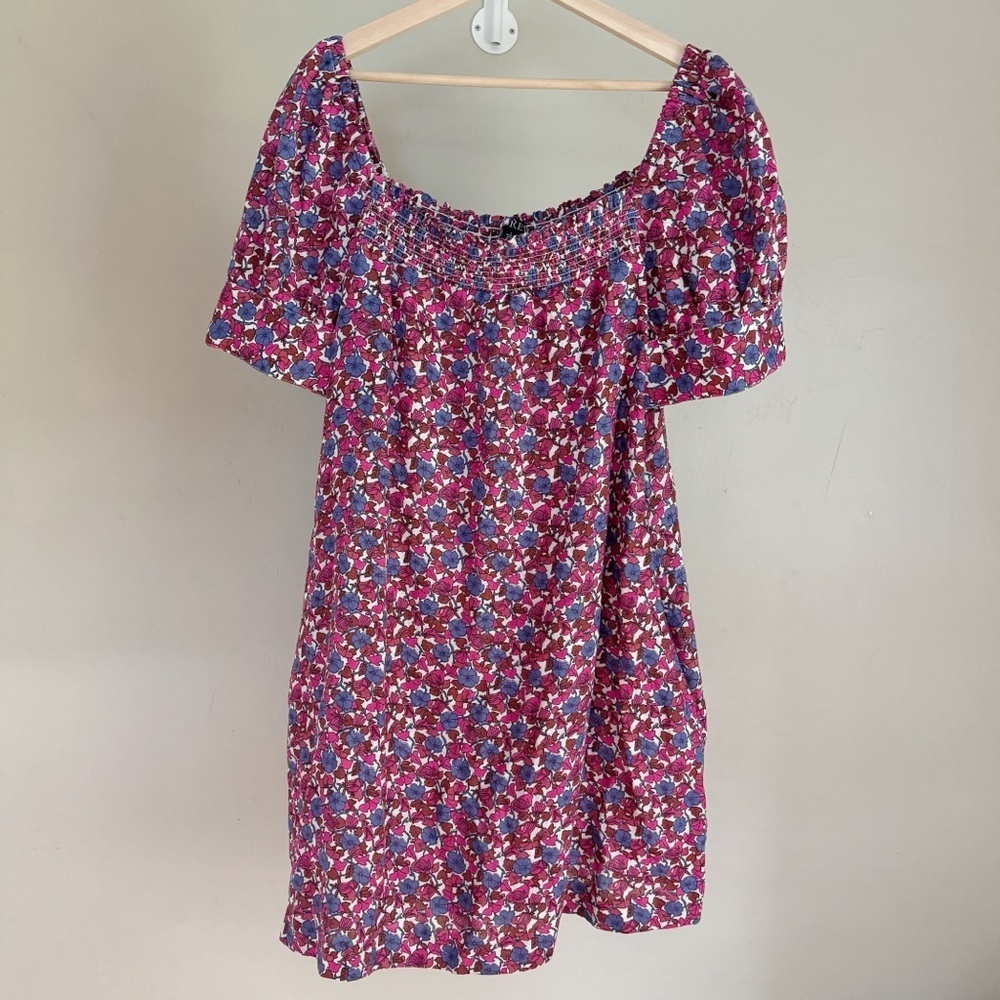 J. Crew Floral Mini Dress - Pink and Blue